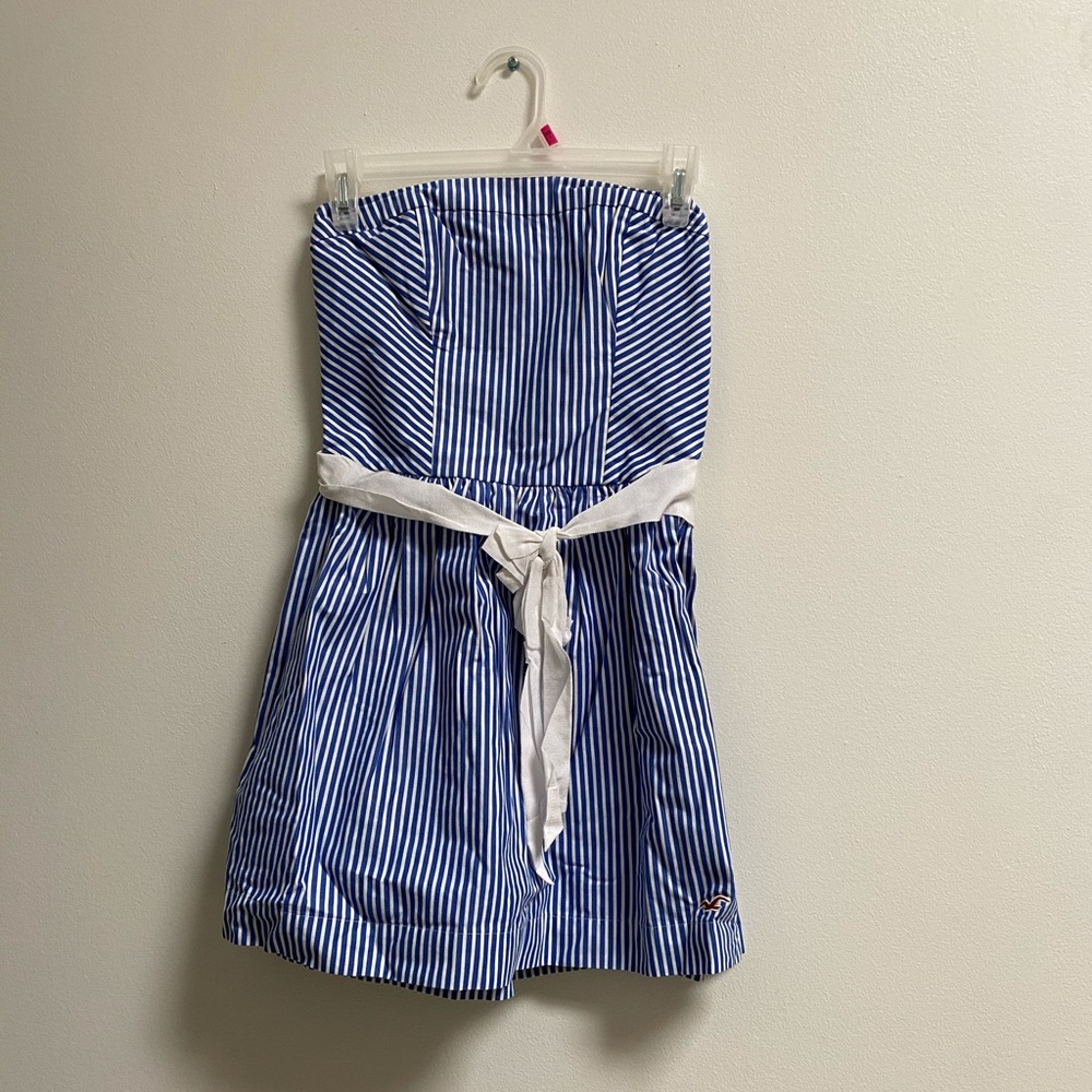 Hollister Striped Strapless Dress M